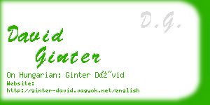 david ginter business card